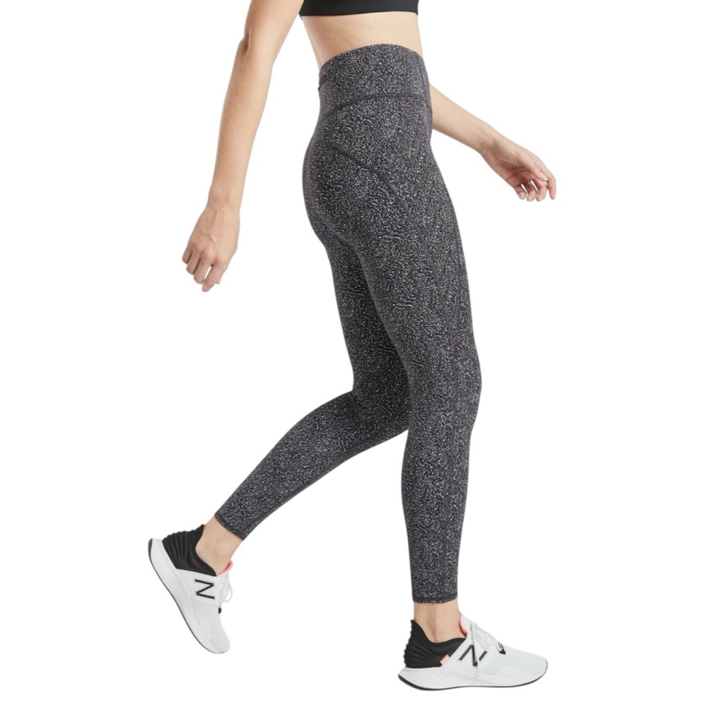 Athleta Lightning Static 7/8 Tight Black White Speckle Size S Women's Leggings